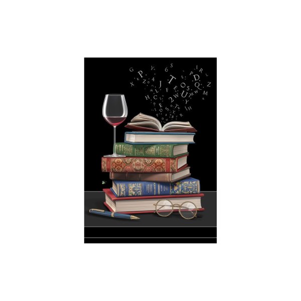 Õnnitluskaart "Wine and Books"