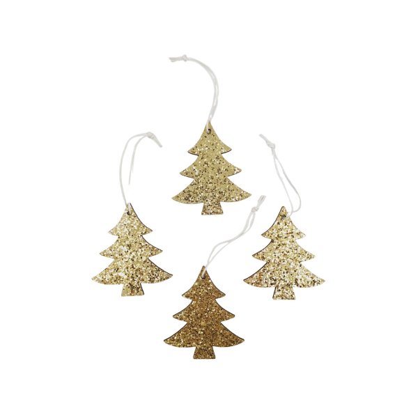 Jõulukaunistus puidust "Kuusepuu" (Kuldne)