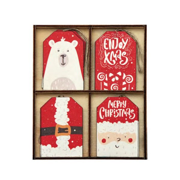 Jõulukaunistuste komplekt puidust "Naudi jõule - mix"