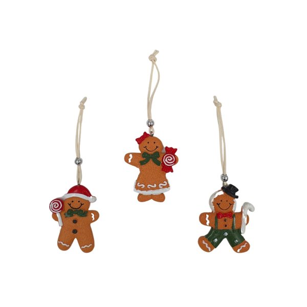 Jõulukaunistuste komplekt puidust "Piparkoogimehikesed - mix"