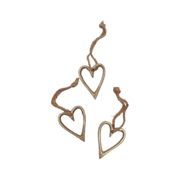 Kaunistus metallist "Süda" (Kuldne)