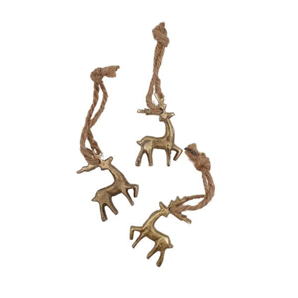 Jõulukaunistus metallist "Põhjapõder" (Kuldne)