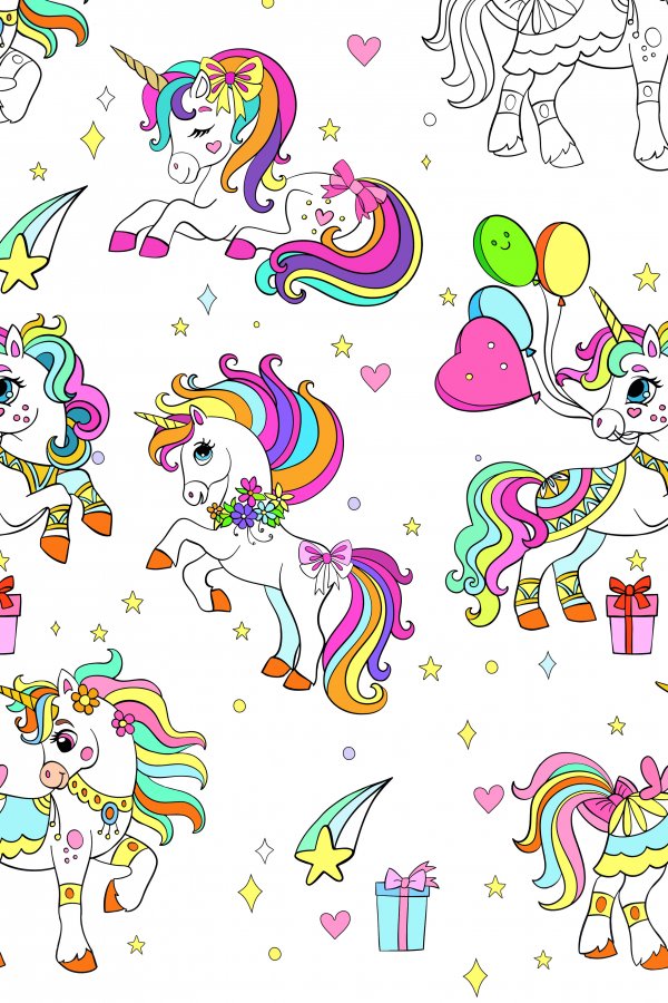 Laudlina värvitav "Värviline ükssarvik"