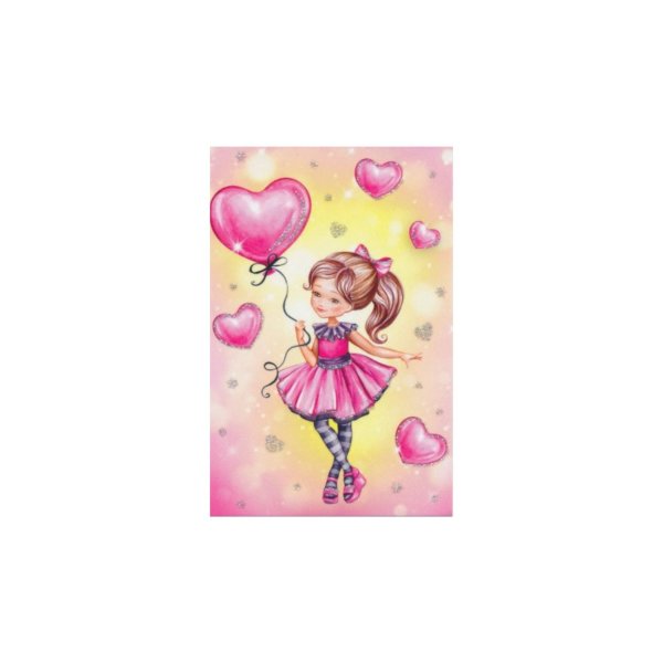 2-osaline pakikaart "Tüdruk õhupalliga"