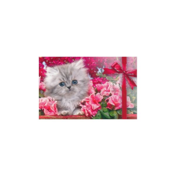 2-osaline pakikaart "Kass lilledega"