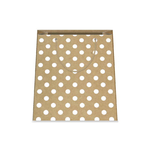 Kinkekott - XL suurus "Valged täpid pruunil"