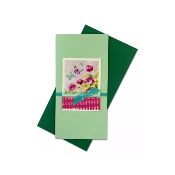 Käsitöökaart "Roosid liblikatega"