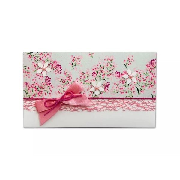 Käsitöö rahakaart "Roosad lilled lipsuga"