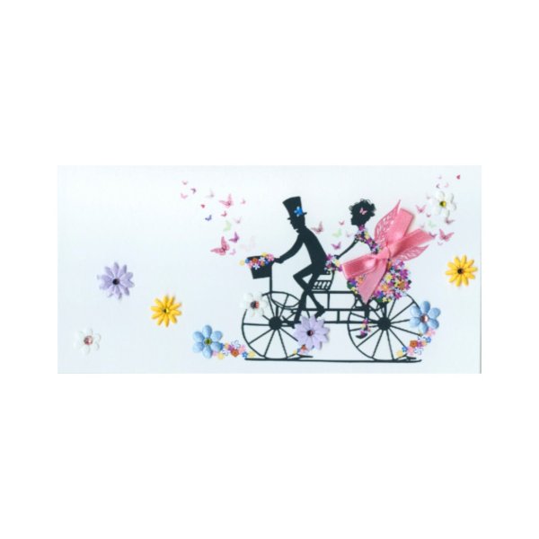 Käsitöökaart "Pruutpaar jalgrattal"