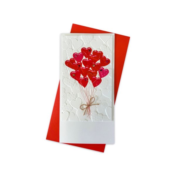 Käsitöökaart "Südame kujulised õhupallid"