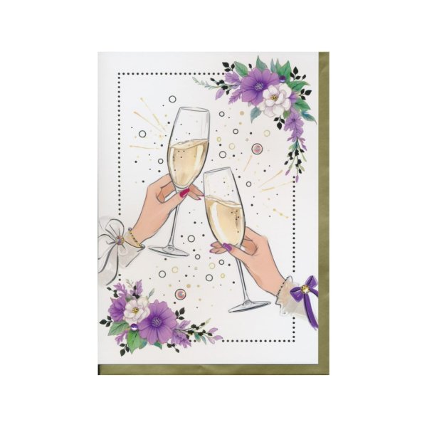 Ekslusiivne õnnitluskaart "Shampuse klaasid"