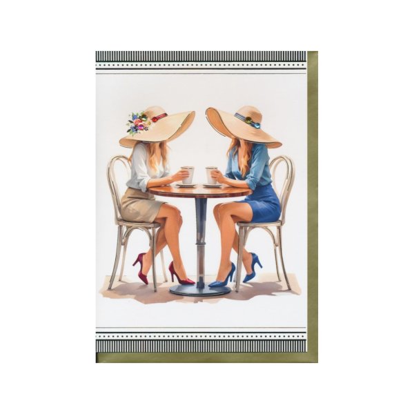 Ekslusiivne õnnitluskaart "Sõbrannad kohvikus"