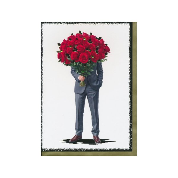 Ekslusiivne õnnitluskaart "Mees roosidega"