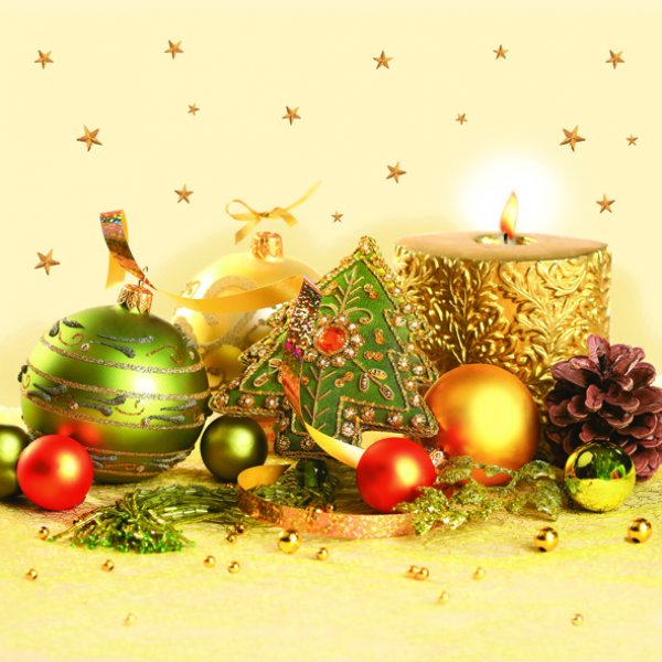 Salvrätid "Kuldne ja roheline jõulukaunistus"