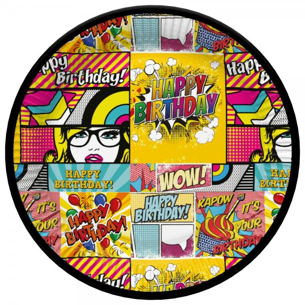 Väiksed papptaldrikud "Happy Birthday"