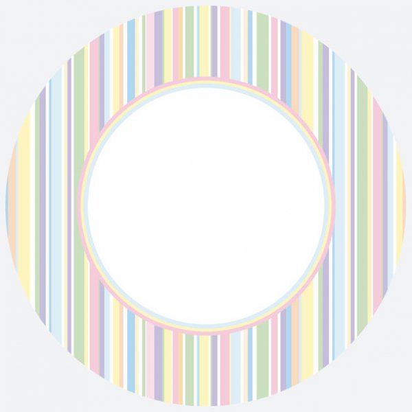 Suured papptaldrikud "Pastelsed triibud"