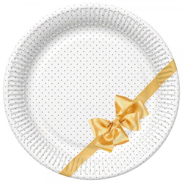 Suured papptaldrikud "Kuldne lips"