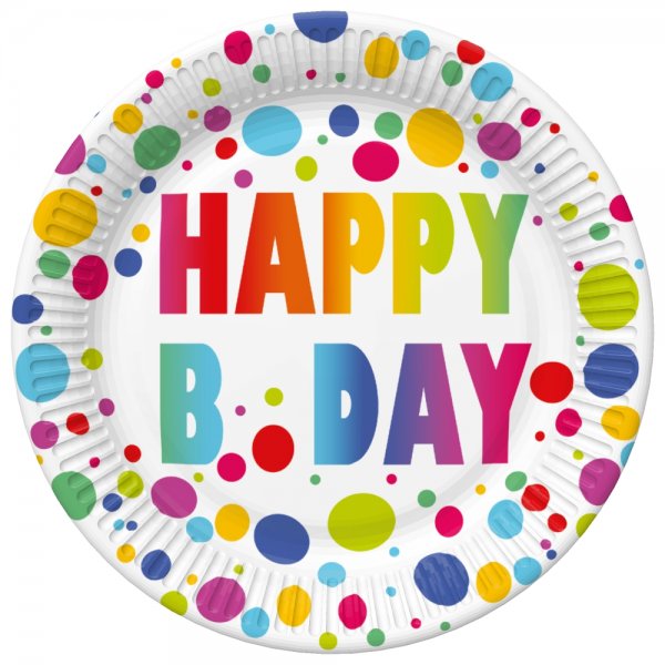 Suured papptaldrikud "Värvilised täpid"