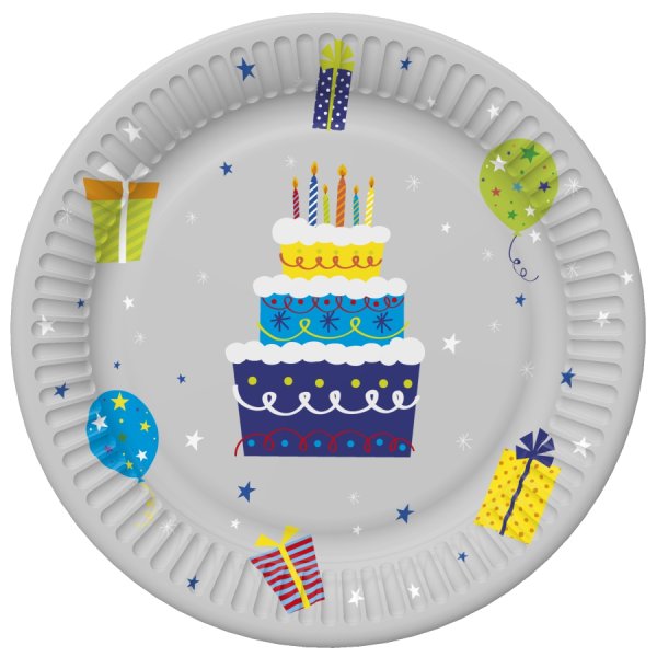 Suured papptaldrikud "Sünnipäevatort"