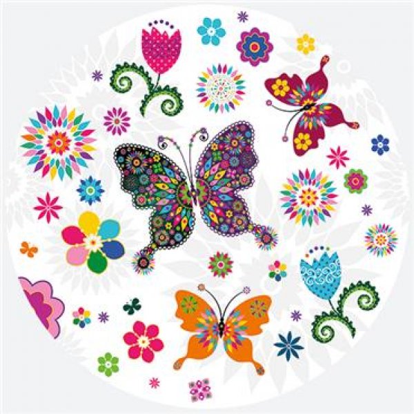 Väiksed papptaldrikud "Vitraaž liblikas"