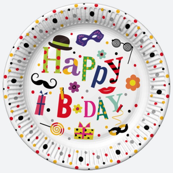 Väiksed papptaldrikud "Sünnipäev"