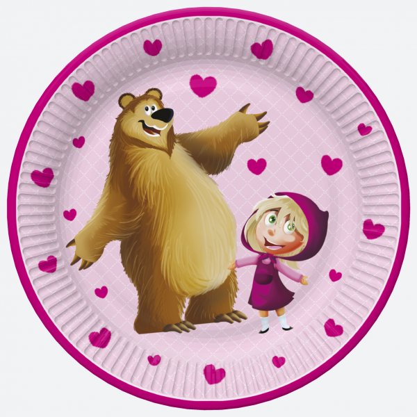 Väiksed papptaldrikud "Maša ja karu"