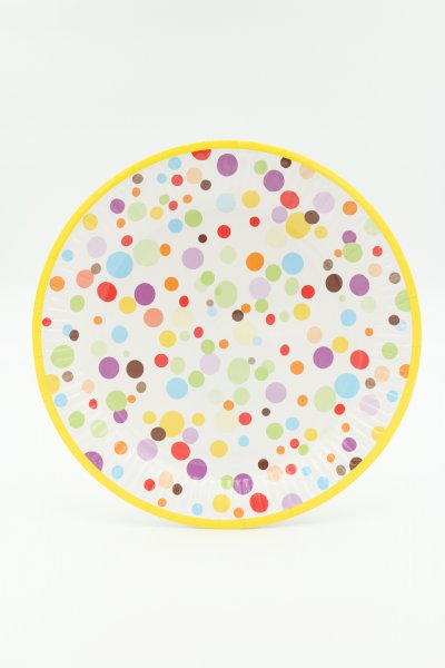 Suured papptaldrikud "Värvilised täpid"