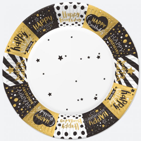 Suured papptaldrikud "Kuldne sünnipäev"