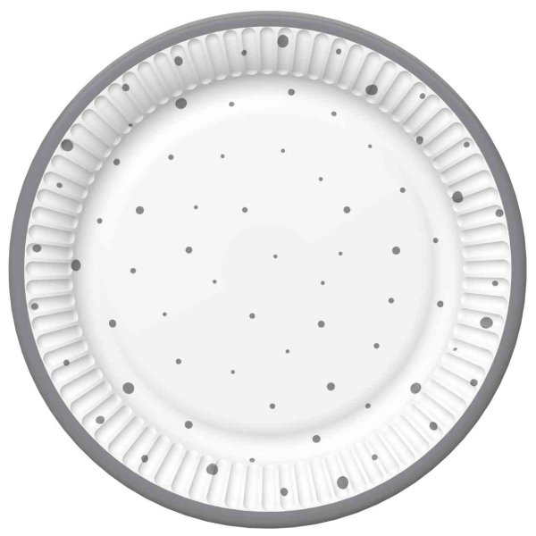 Suured papptaldrikud "Hõbedane muster"