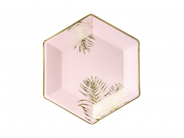 Suured roosad papptaldrikud "Kuldsed lehed"