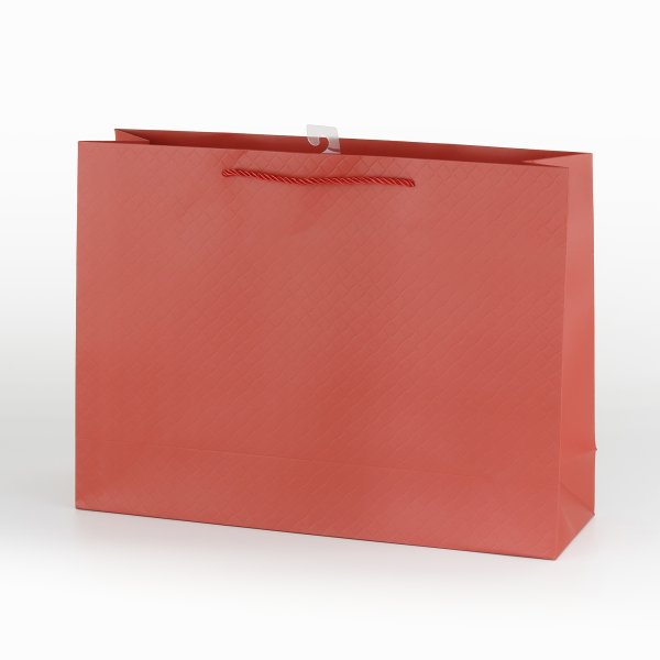 Kinkekott - XL suurus horisontaalne "Luksuslik rombmuster - Korall Punane"